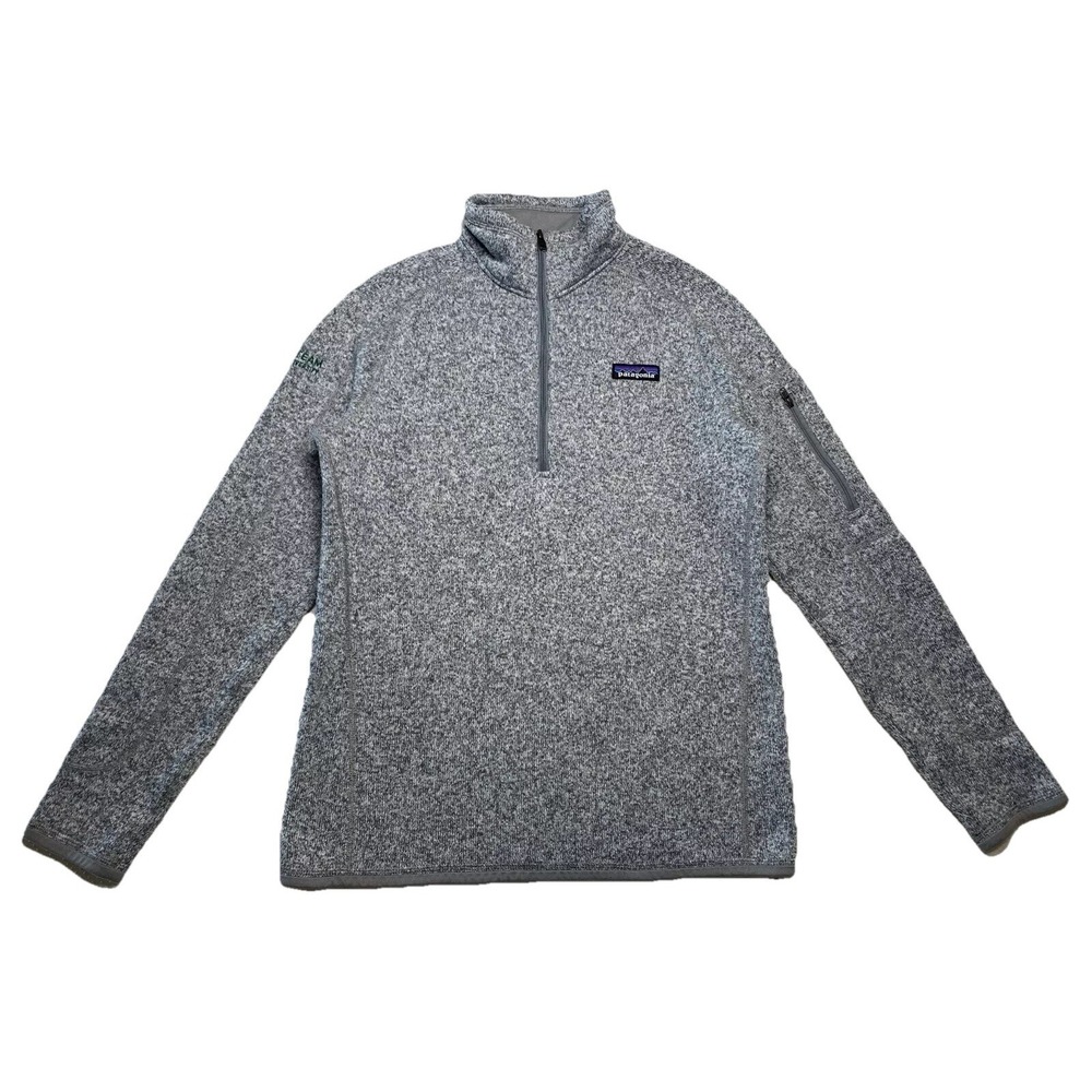 Patagonia Women's Medium Better Sweater 1/4 Zip Fleece Jacket Gray (Embroidered)